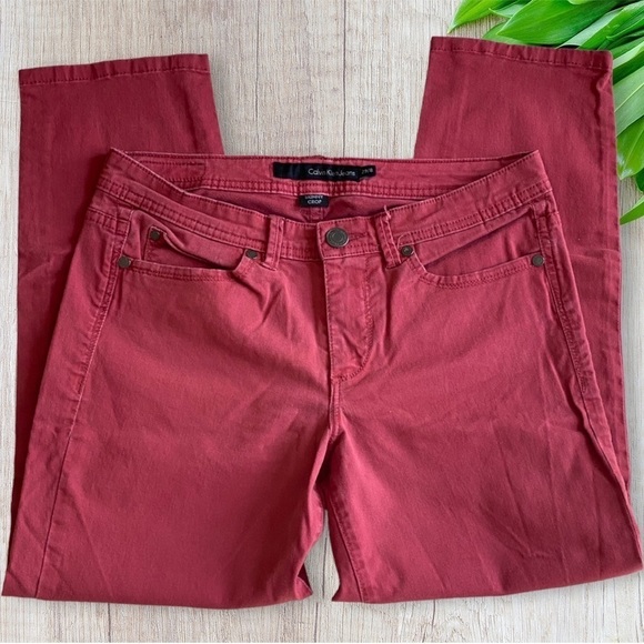 Calvin Klein Jeans Denim - CALVIN Klein Jeans Red Skinny Crop Pant Size 29/8